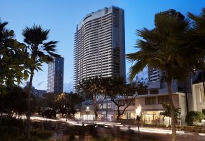 Ritz Carlton Residences - Waikiki Beach Hotel Front - Evening/Night